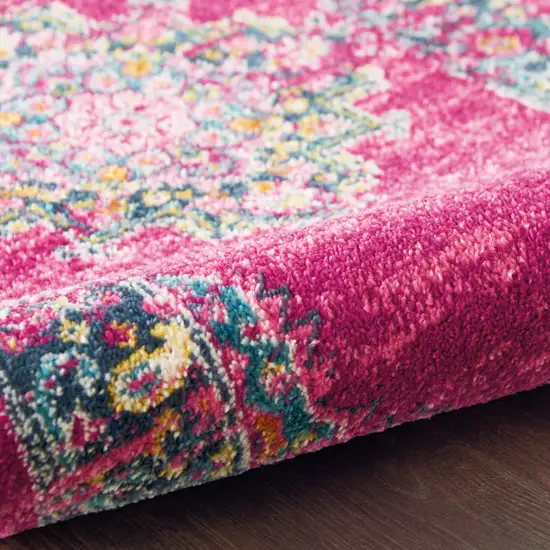 Fuchsia Floral Power Loom Area Rug Photo 4