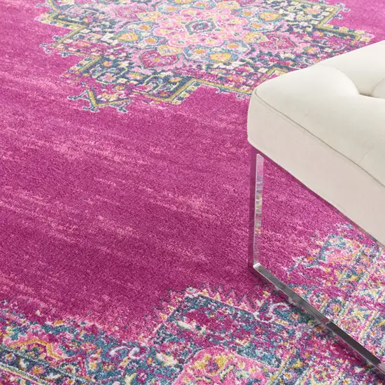 Fuchsia Floral Power Loom Area Rug Photo 6