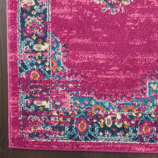 Fuchsia Floral Power Loom Area Rug Photo 5