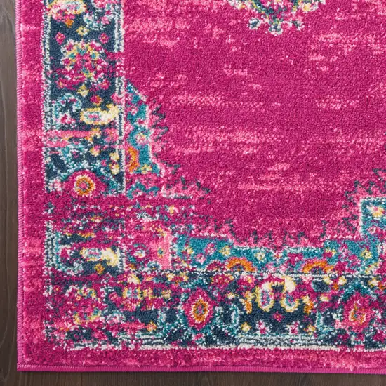 Fuchsia Floral Power Loom Area Rug Photo 3