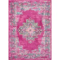 Photo of Fuchsia and Blue Distressed Area Rug