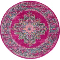 Photo of Fuchsia and Blue Distressed Area Rug