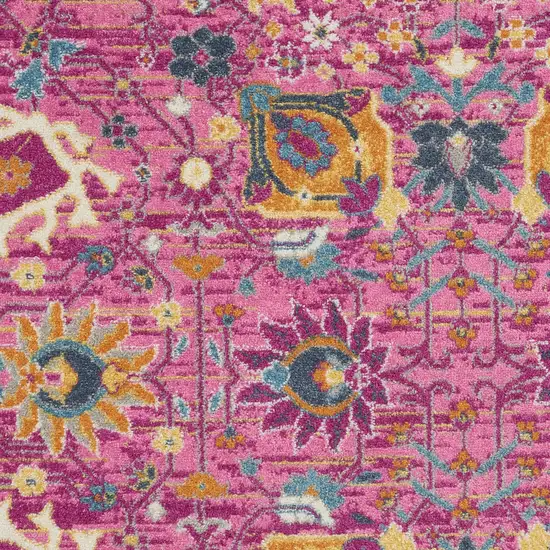 Fuchsia Floral Power Loom Area Rug Photo 3