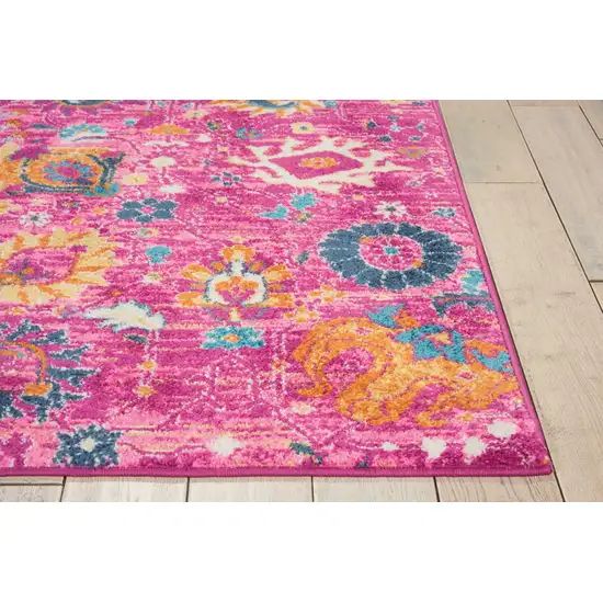 Fuchsia and Orange Distressed Area Rug Photo 5