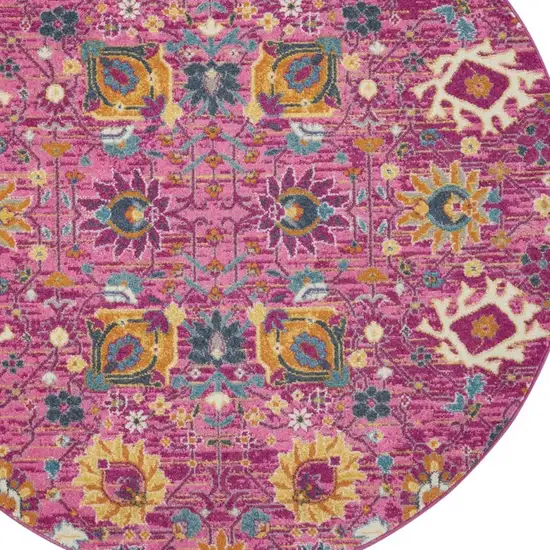 Fuchsia and Orange Distressed Area Rug Photo 8