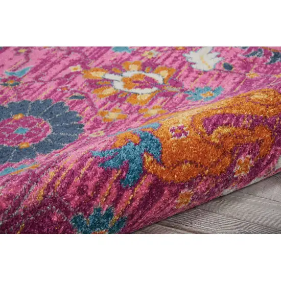 Fuchsia Floral Power Loom Area Rug Photo 5