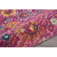 Photo of Fuchsia and Orange Distressed Runner Rug