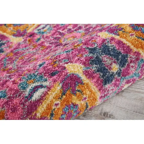 Fuchsia and Orange Distressed Scatter Rug Photo 4