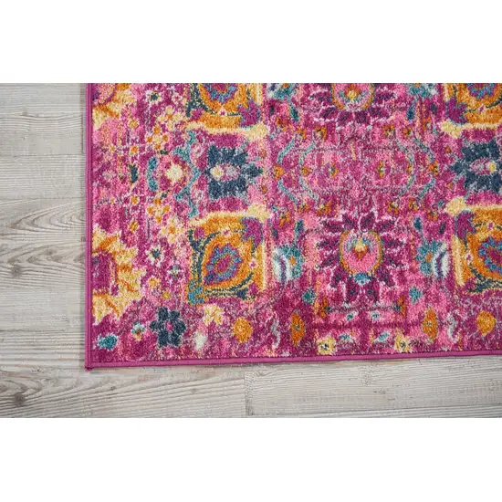 Fuchsia and Orange Distressed Scatter Rug Photo 3