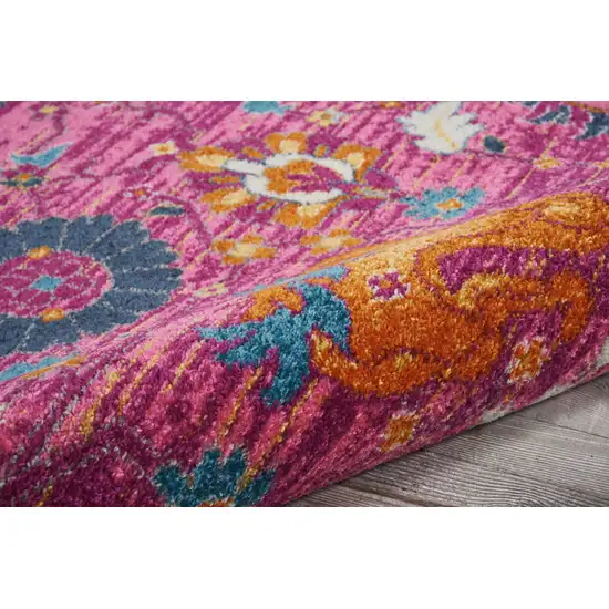 Fuchsia Floral Power Loom Area Rug Photo 6