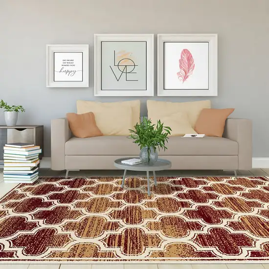 Geometric Stain Resistant Area Rug Photo 2