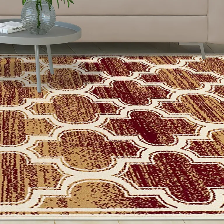 Geometric Stain Resistant Area Rug Photo 5