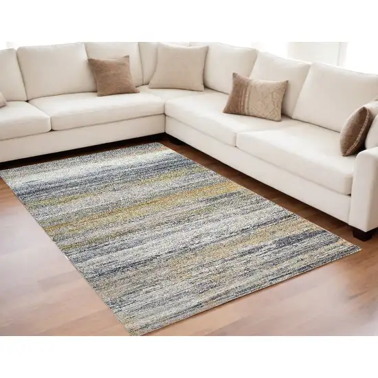 Gold Abstract Stain Resistant Area Rug Photo 1