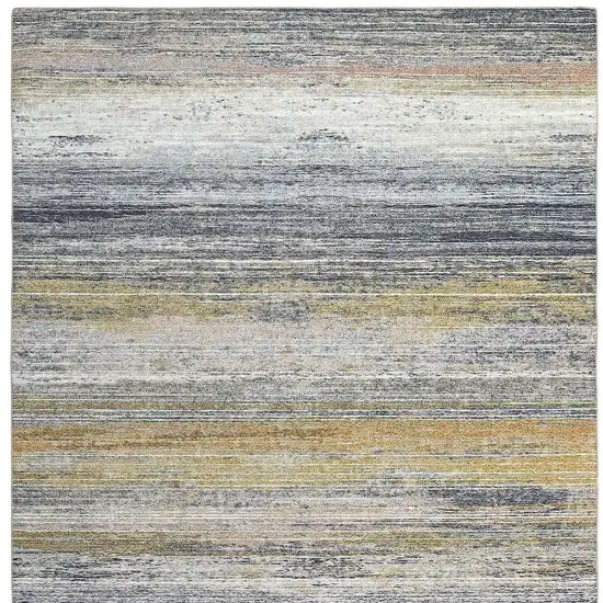 Gold Abstract Stain Resistant Area Rug Photo 4