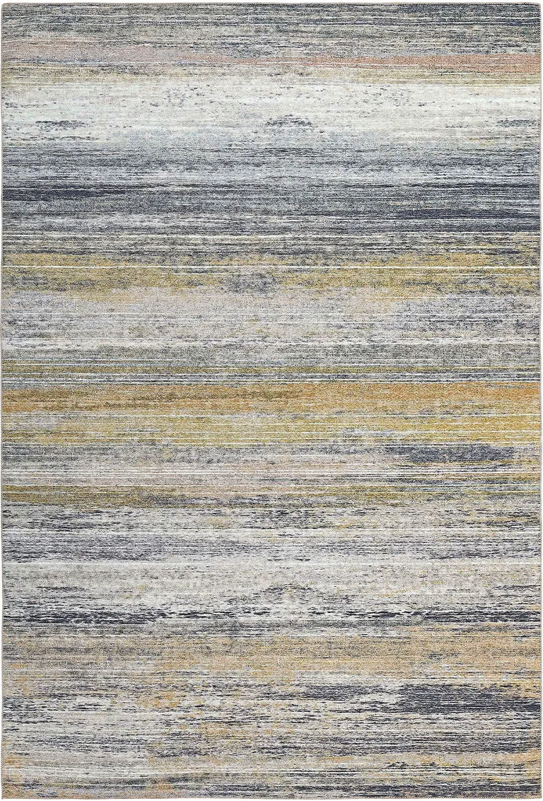 Gold Abstract Stain Resistant Area Rug Photo 5