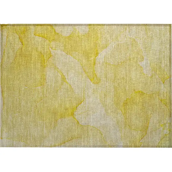 Gold Abstract Washable Non Skid Indoor Outdoor Area Rug Photo 2