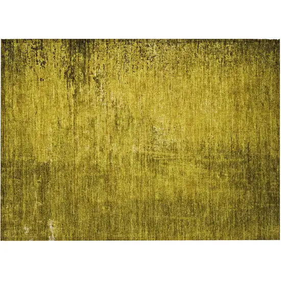 Gold Abstract Washable Non Skid Indoor Outdoor Area Rug Photo 8