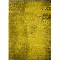 Photo of Gold Abstract Washable Non Skid Indoor Outdoor Area Rug