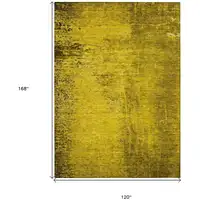 Photo of Gold Abstract Washable Non Skid Indoor Outdoor Area Rug