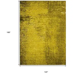 Photo of Gold Abstract Washable Non Skid Indoor Outdoor Area Rug