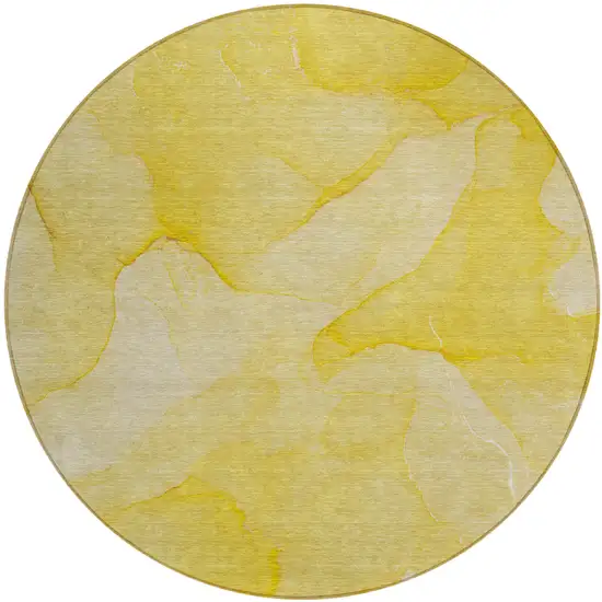 Gold Abstract Washable Non Skid Indoor Outdoor Area Rug Photo 2