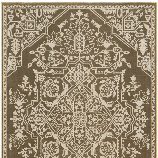 Gold And Beige Oriental Area Rug Photo 9