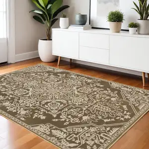 Photo of Gold And Beige Oriental Area Rug