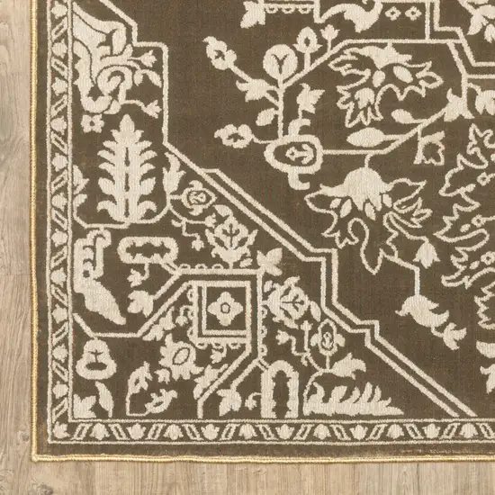 Gold And Beige Oriental Area Rug Photo 6