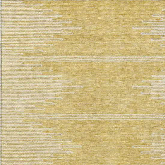 Gold And Ivory Abstract Washable Indoor Outdoor Area Rug Photo 5