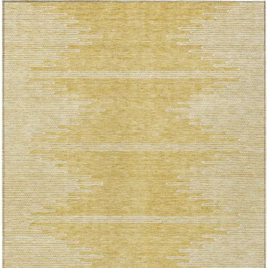 Gold And Ivory Abstract Washable Indoor Outdoor Area Rug Photo 6