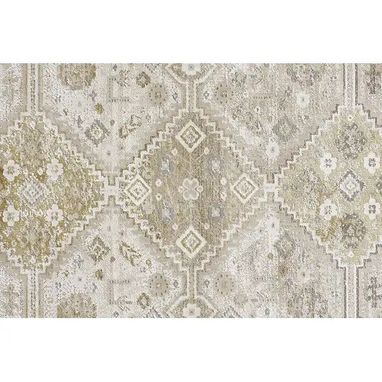 Gold And Ivory Floral Area Rug Photo 8