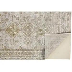 Photo of Gold And Ivory Floral Area Rug