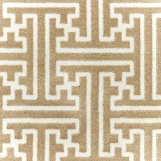 Gold And Ivory Geometric Power Loom Stain Resistant Area Rug Photo 6