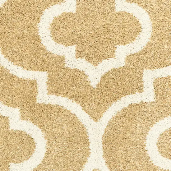 Gold And Ivory Geometric Power Loom Stain Resistant Area Rug Photo 6