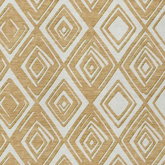 Gold And Ivory Geometric Washable Indoor Outdoor Area Rug Photo 6