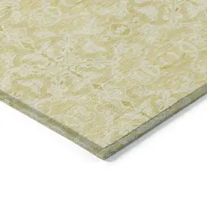 Photo of Gold And Ivory Medallion Washable Indoor Outdoor Area Rug