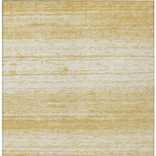 Gold And Ivory Striped Washable Indoor Outdoor Area Rug Photo 7