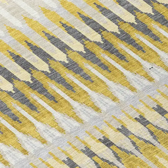 Gold Beige And Gray Southwestern Washable Indoor Outdoor Area Rug Photo 6