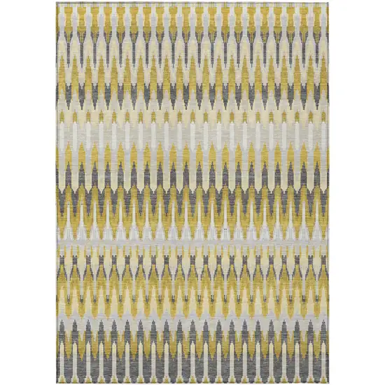 Gold Beige And Gray Southwestern Washable Indoor Outdoor Area Rug Photo 2