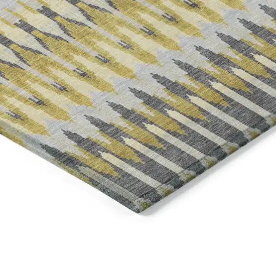 Gold Beige And Gray Southwestern Washable Indoor Outdoor Area Rug Photo 6