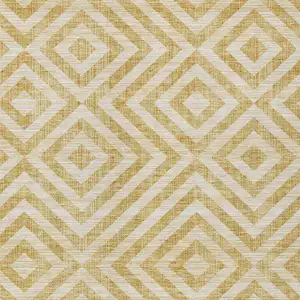 Photo of Gold Beige And Ivory Geometric Washable Indoor Outdoor Area Rug