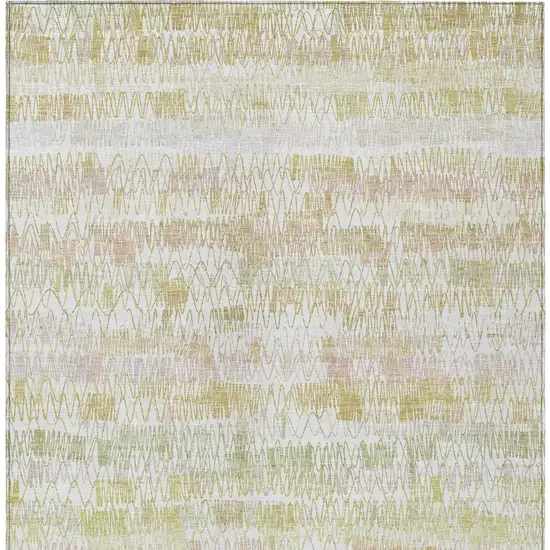 Gold Beige And Tan Striped Washable Indoor Outdoor Area Rug Photo 6