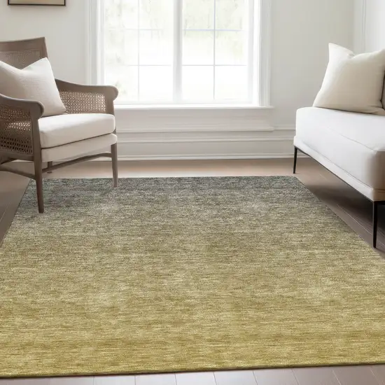 Gold Beige And Taupe Ombre Washable Indoor Outdoor Area Rug Photo 9