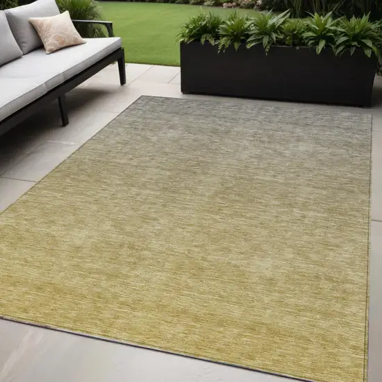 Gold Beige And Taupe Ombre Washable Indoor Outdoor Area Rug Photo 1