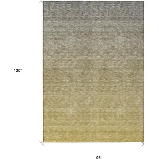 Gold Beige And Taupe Ombre Washable Indoor Outdoor Area Rug Photo 3