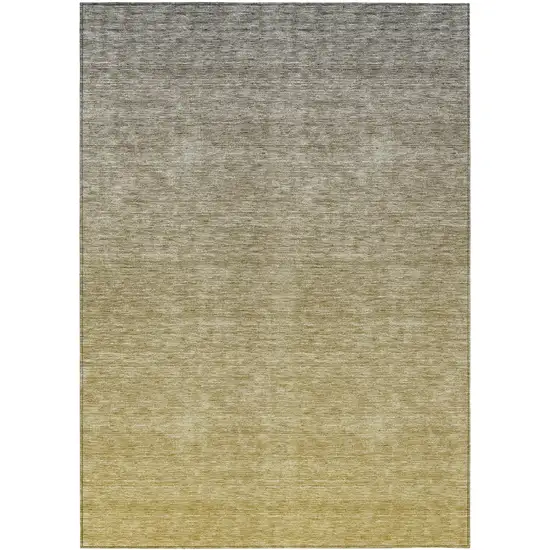 Gold Beige And Taupe Ombre Washable Indoor Outdoor Area Rug Photo 2