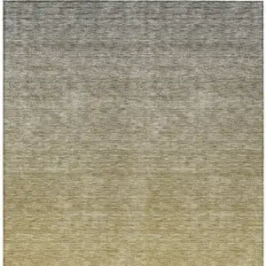 Photo of Gold Beige And Taupe Ombre Washable Indoor Outdoor Area Rug