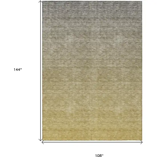 Gold Beige And Taupe Ombre Washable Indoor Outdoor Area Rug Photo 3