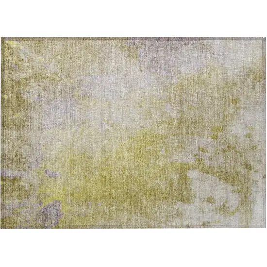 Gold Beige and Purple Abstract Washable Non Skid Indoor Outdoor Area Rug Photo 4