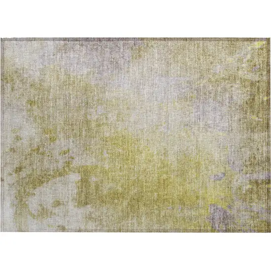 Gold Beige and Purple Abstract Washable Non Skid Indoor Outdoor Area Rug Photo 2